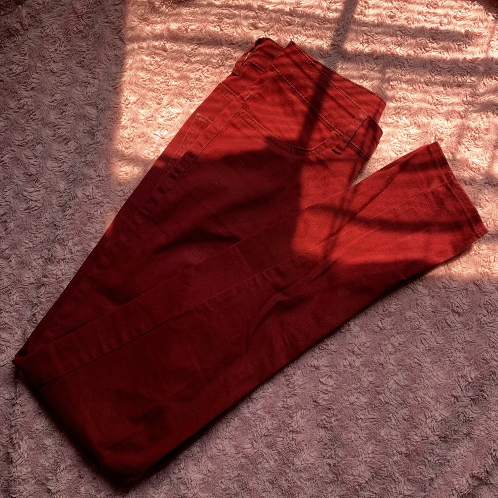Burgundy Jeans, skinny low-rise - Eur 34cm / US 2